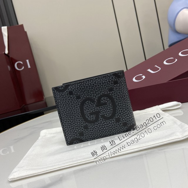 Gucci專櫃古馳最新款經典字母交織圖案男士短夾錢包 jh2646型號：739475